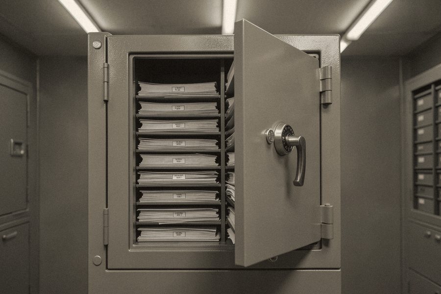 Архивная ячейка с документами — кейс: вместо второй формы допуска лицензия по третьей